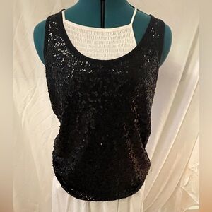 Black Sequins Tank | Holiday Fun! | J. Crew | Small